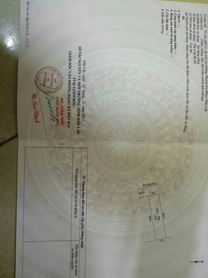 Bán Nhanh Đất Thổ Cư 210m² Ea Drang, Đắk Lắk - Giá 1.05 Tỷ