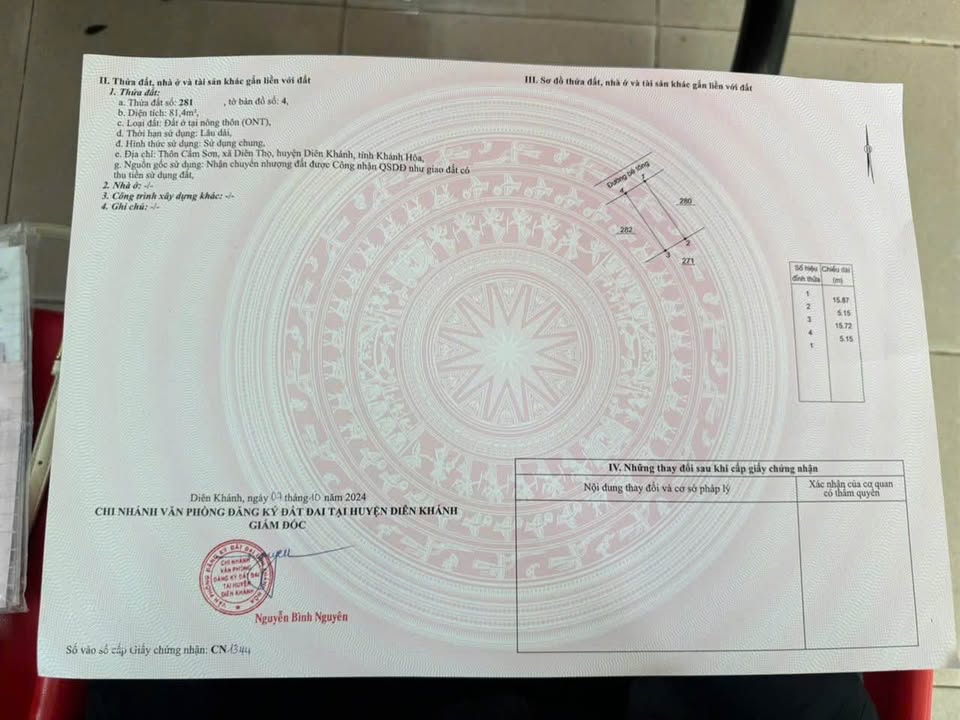 Đất nền Diên Thọ, Diên Khánh 81m² - Sổ hồng sẵn, giá 479 triệu