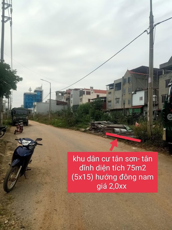 Đất nền KDC Tân Sơn, Bắc Ninh - 75m² - Giá 2 Tỷ - Sổ đỏ sẵn sàng
