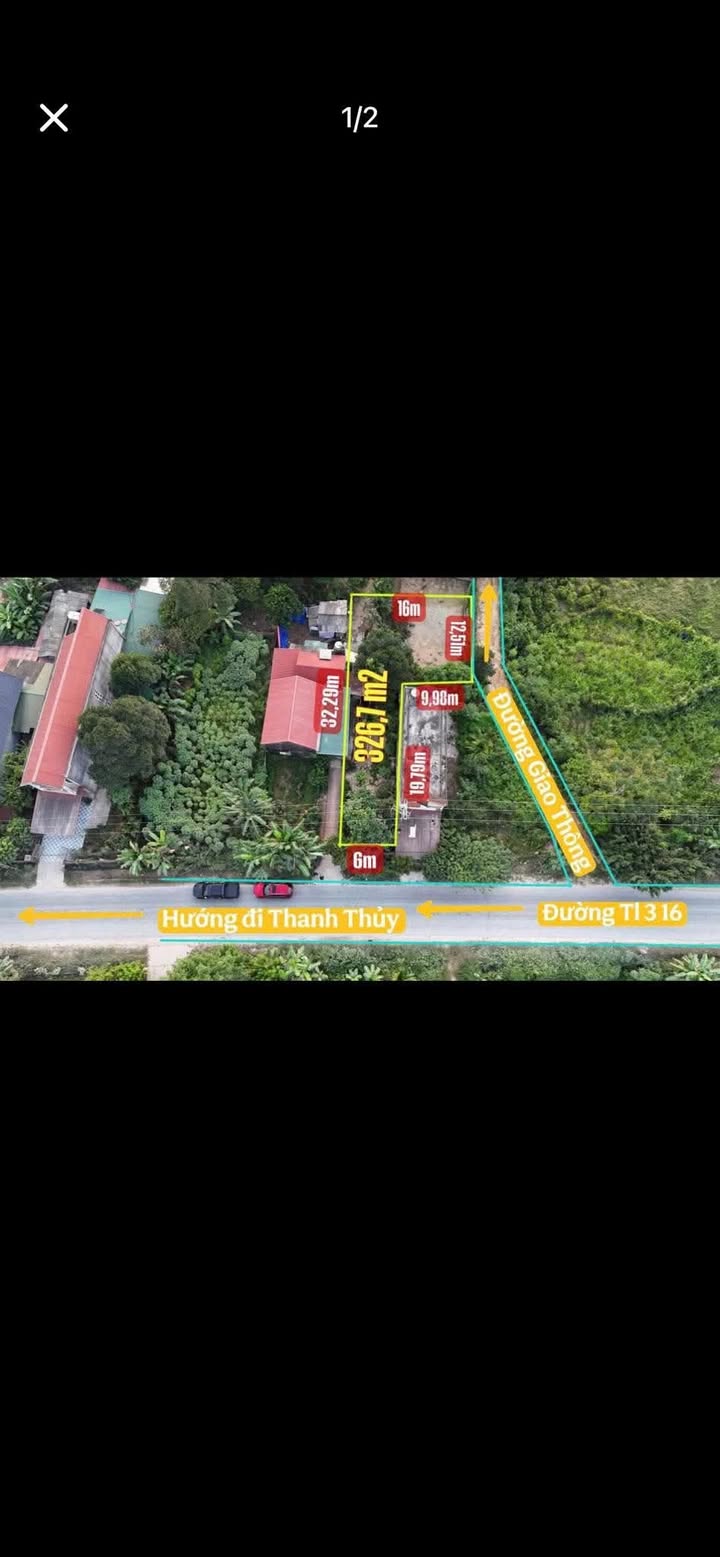 Đất nền Tỉnh lộ 316, Thanh Sơn - 326.7m² 2 mặt tiền, ô tô vào đất