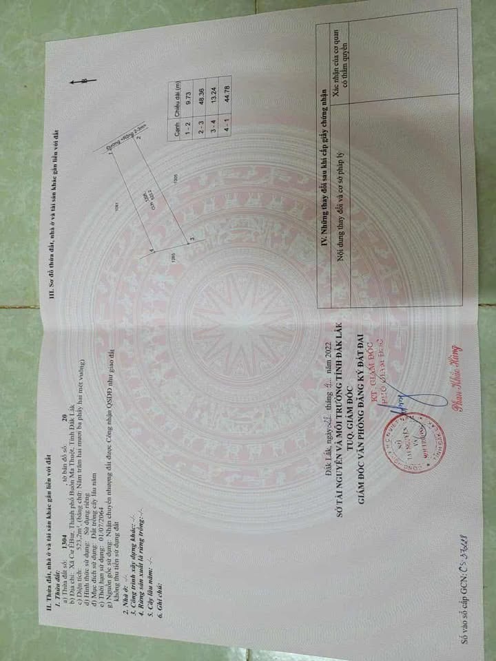 Đất nền Buôn Ma Thuột 523m² - Sổ đỏ chính chủ, tiềm năng sinh lời!