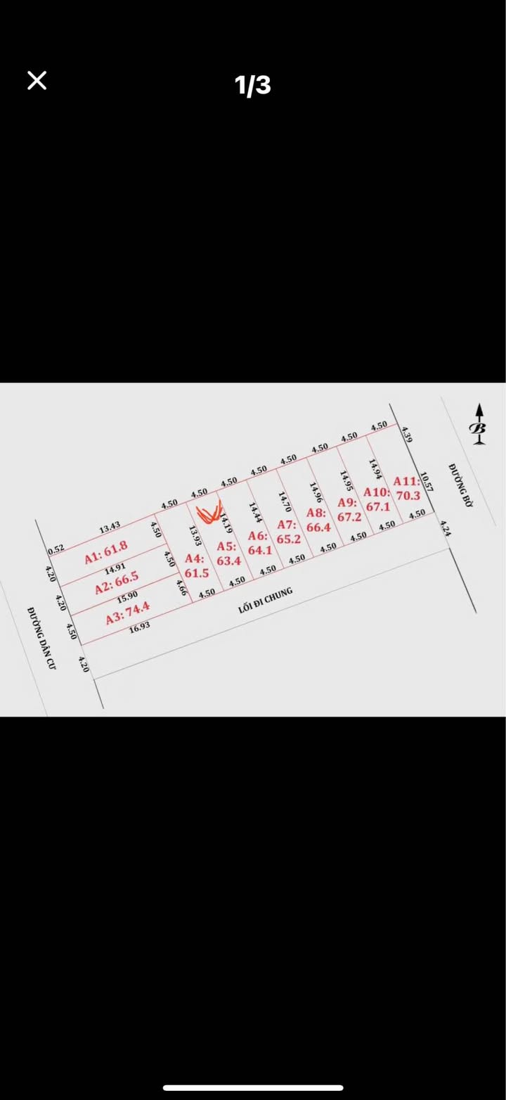 Bán đất Nghi Liên 63.4m² Sổ đỏ chính chủ - Giá 1.35 tỷ