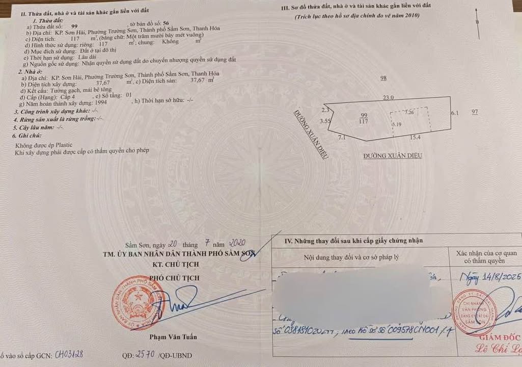 Đất nền 2 Mặt Tiền Trường Sơn, Sầm Sơn 117m² - Vị trí đắc địa, đầu tư sinh lời