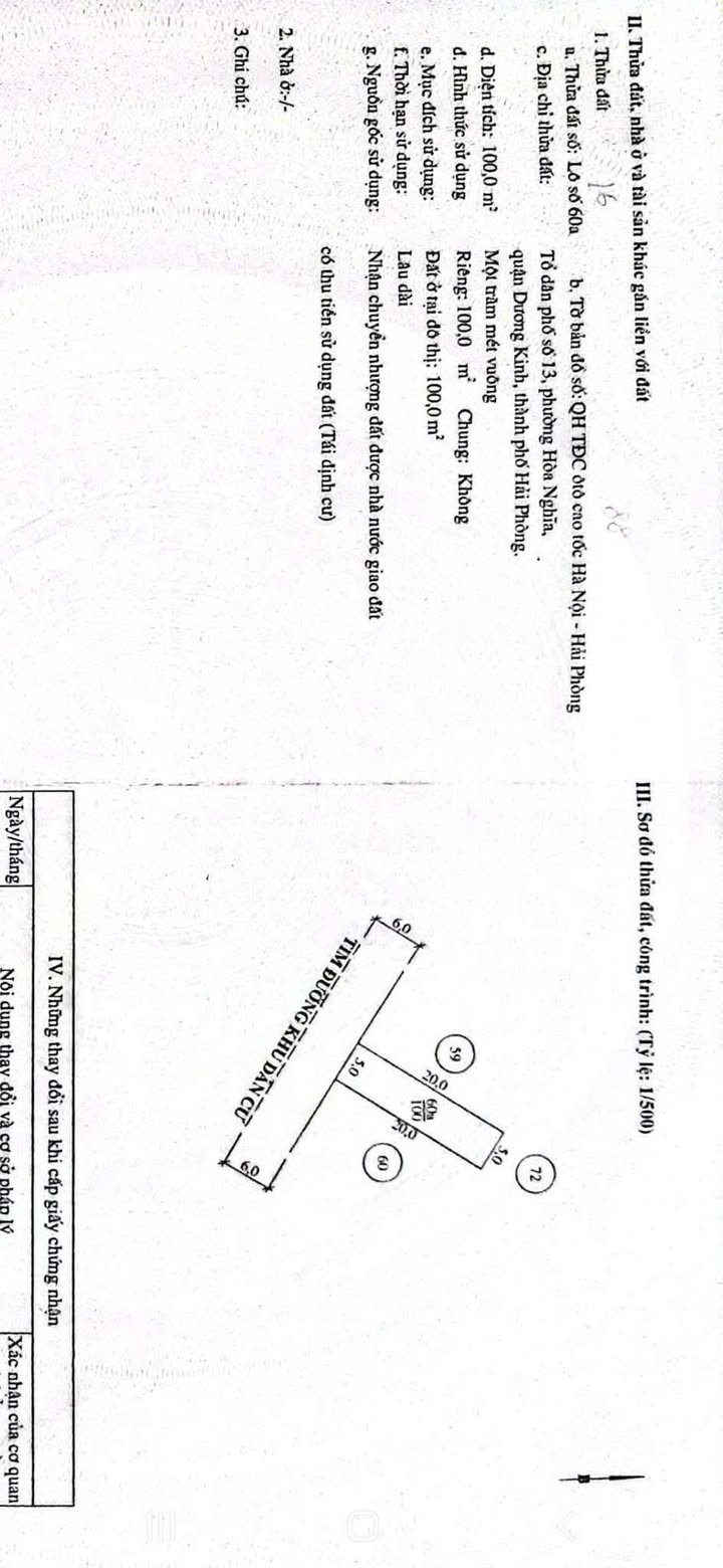Đất nền 100m² Hòa Nghĩa, Dương Kinh - Tiềm năng tăng giá vượt trội!