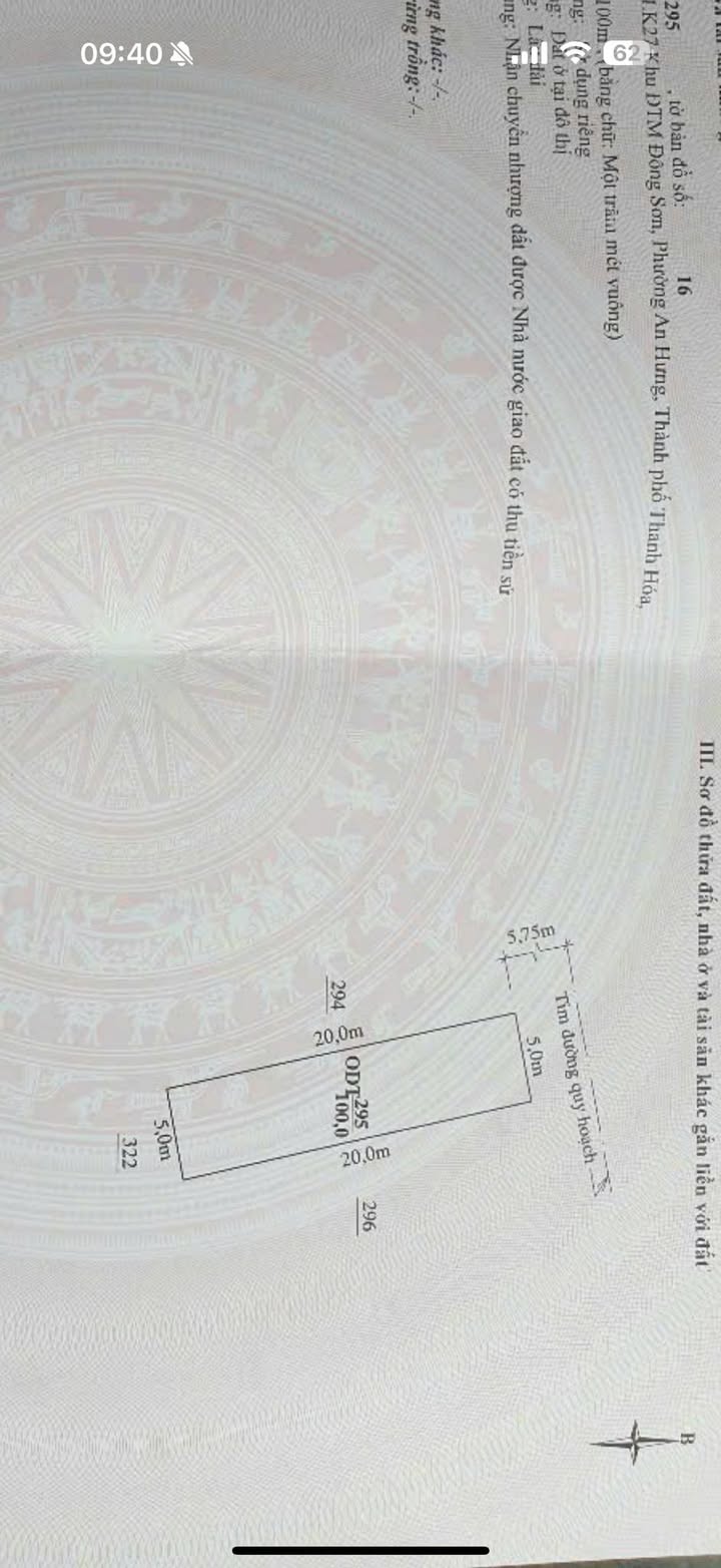 Bán đất KĐT An Hoạch 100m² hướng Tây Bắc - Cơ hội đầu tư