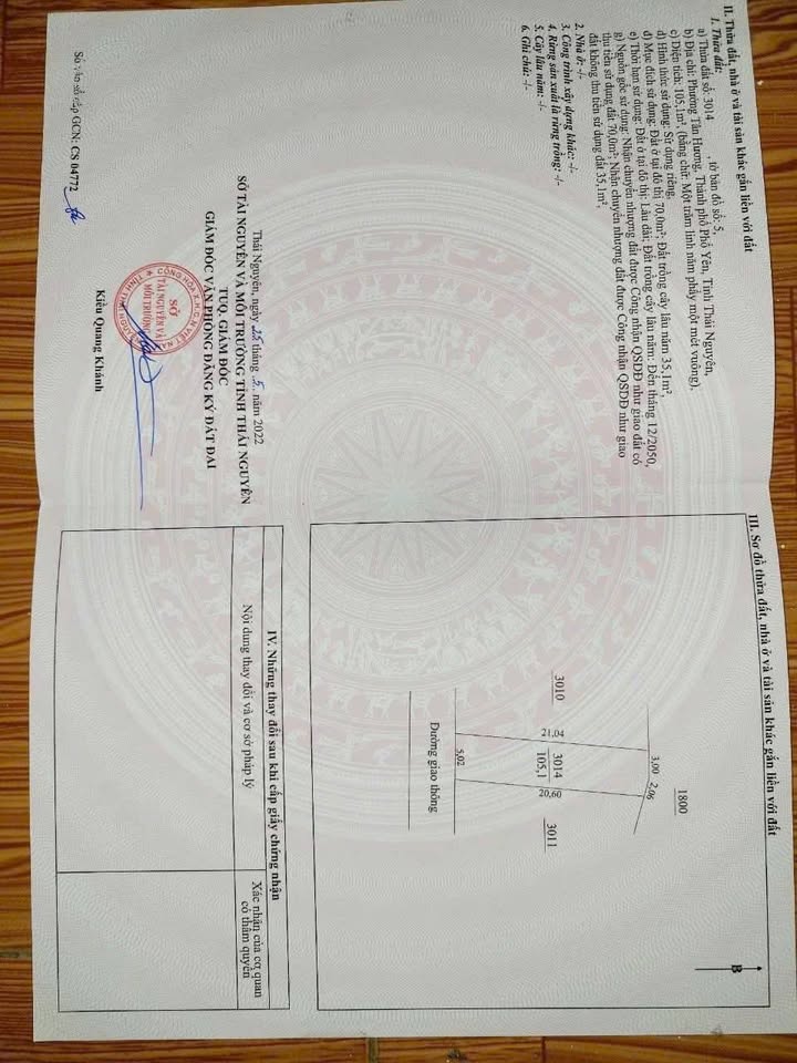 Đất Phổ Yên 105m² - Sổ Đỏ Chính Chủ, Giá Hơn 400 Triệu