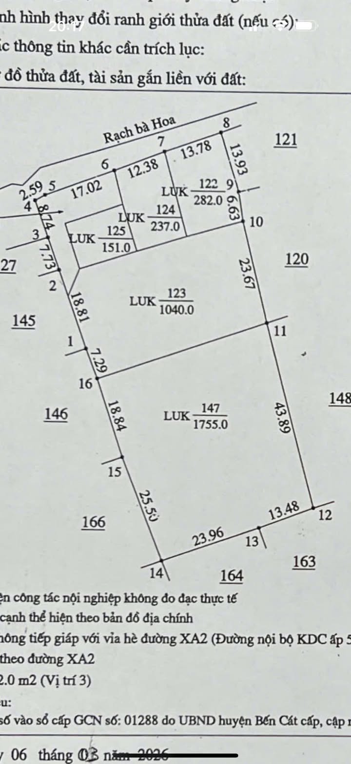 Bán Gấp Đất Vườn 3600m² Mặt Rạch Tại Bến Cát, Bình Dương - Giá Đầu Tư 2.34 Tỷ