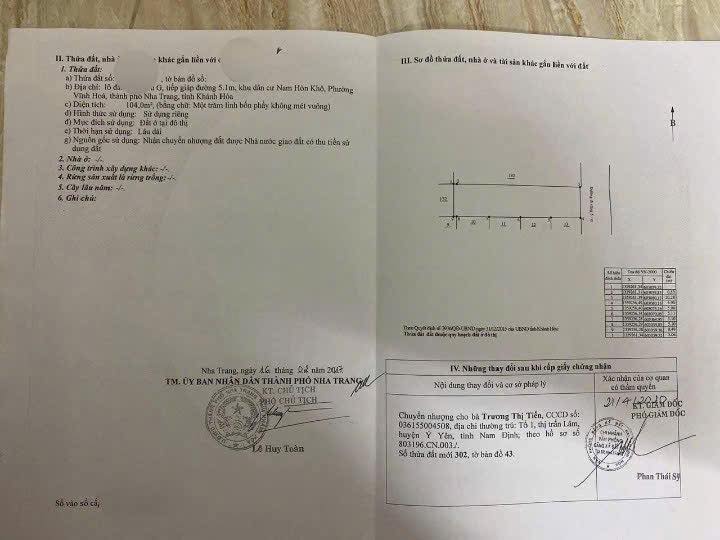 Đất nền Vĩnh Hòa, Nha Trang 104m² - Tiềm năng tăng giá vượt trội!