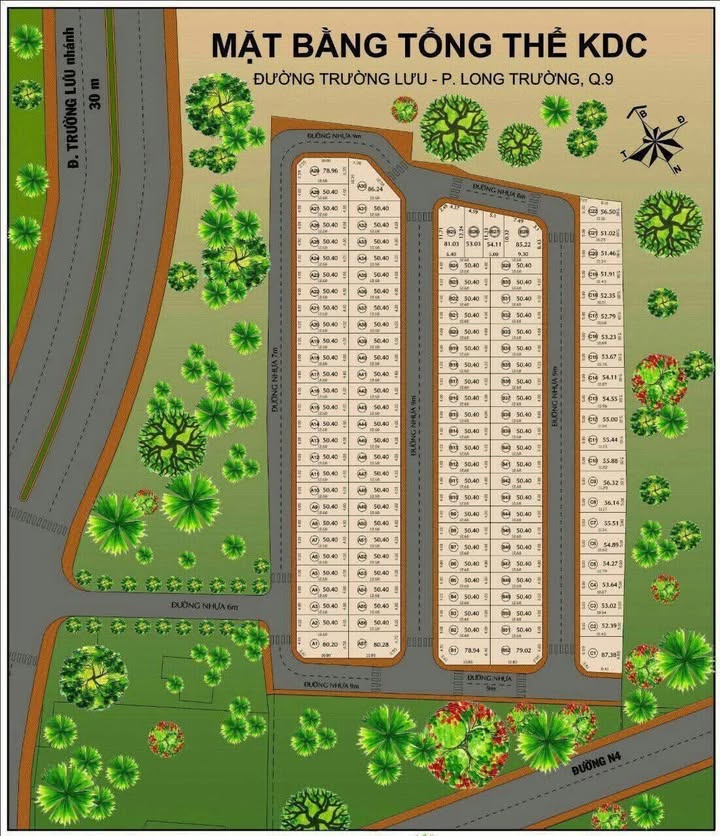 Đất nền Eco6 Trường Lưu 50m² - Tiềm năng Vành đai 3, TP.Thủ Đức