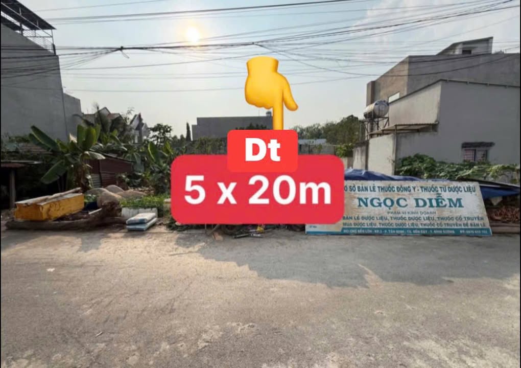 Bán Đất KDC Trà My Bến Cát 100m² - Sổ Hồng Thổ Cư