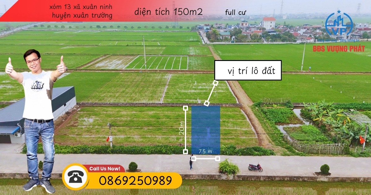 Đất nền Xuân Ninh, Xuân Trường 150m² - Tiềm năng tăng giá vượt trội!