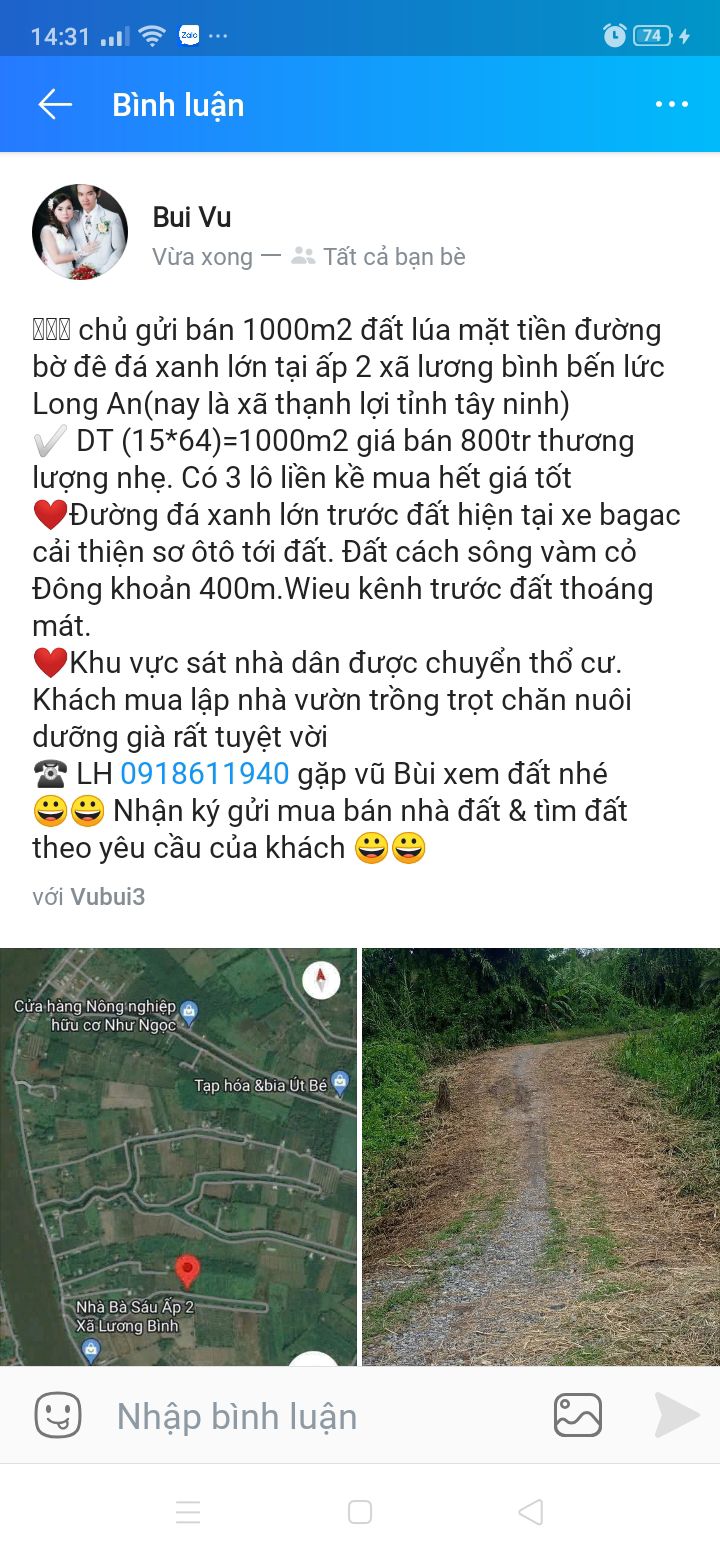 Đất Vườn Long An 1000m² giá 800 triệu - Nghỉ dưỡng lý tưởng!
