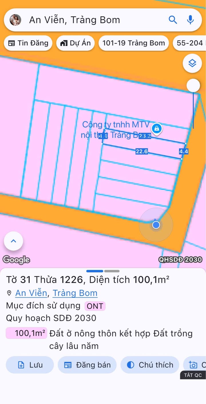 Đất nền Thị trấn Trảng Bom 100m² - Sổ hồng chính chủ!