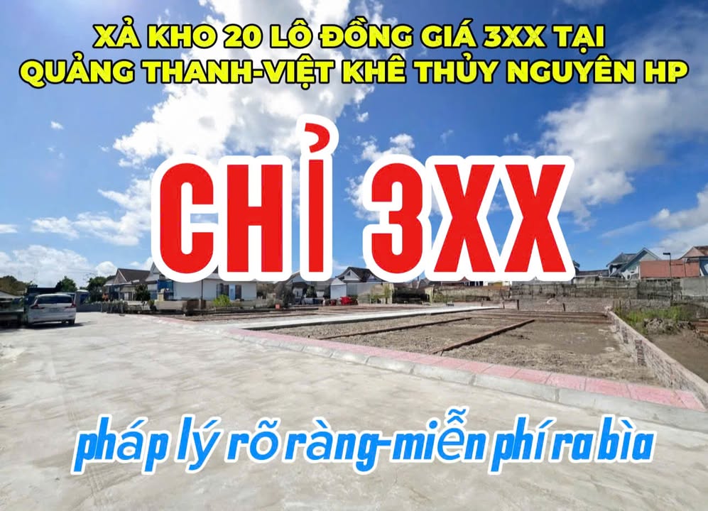 Đất nền Thủy Nguyên 60m² giá 3xx triệu - Đường to ô tô, sổ đỏ trao tay!