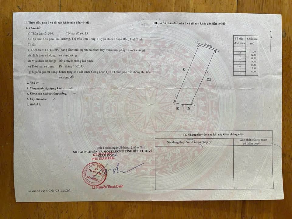 Đất nền 1300m² Phường Hàm Thắng, Bắc Bình - Sổ đỏ full thổ cư, đón đầu tiềm năng