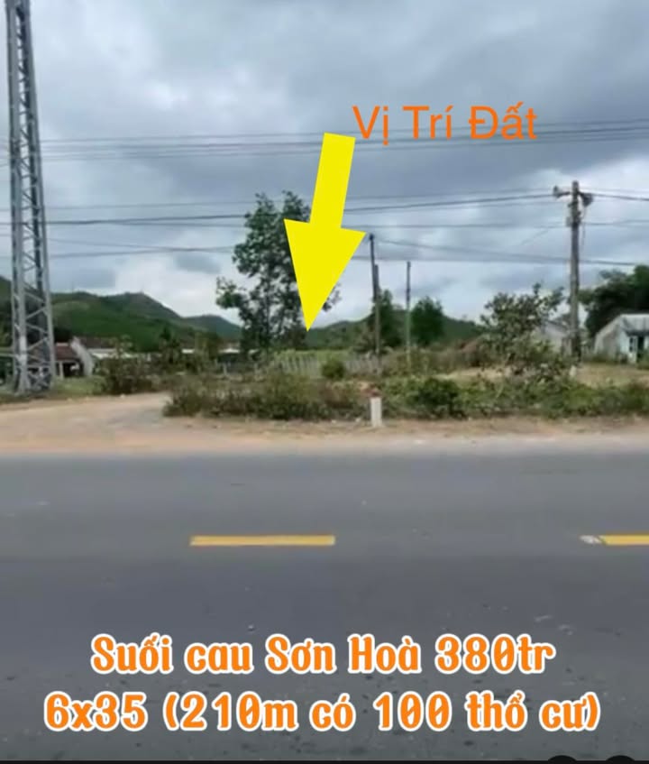 Đất Nền Sẵn Sổ 210m² - Sơn Hòa, Phú Yên - Giá Tốt 380 Triệu