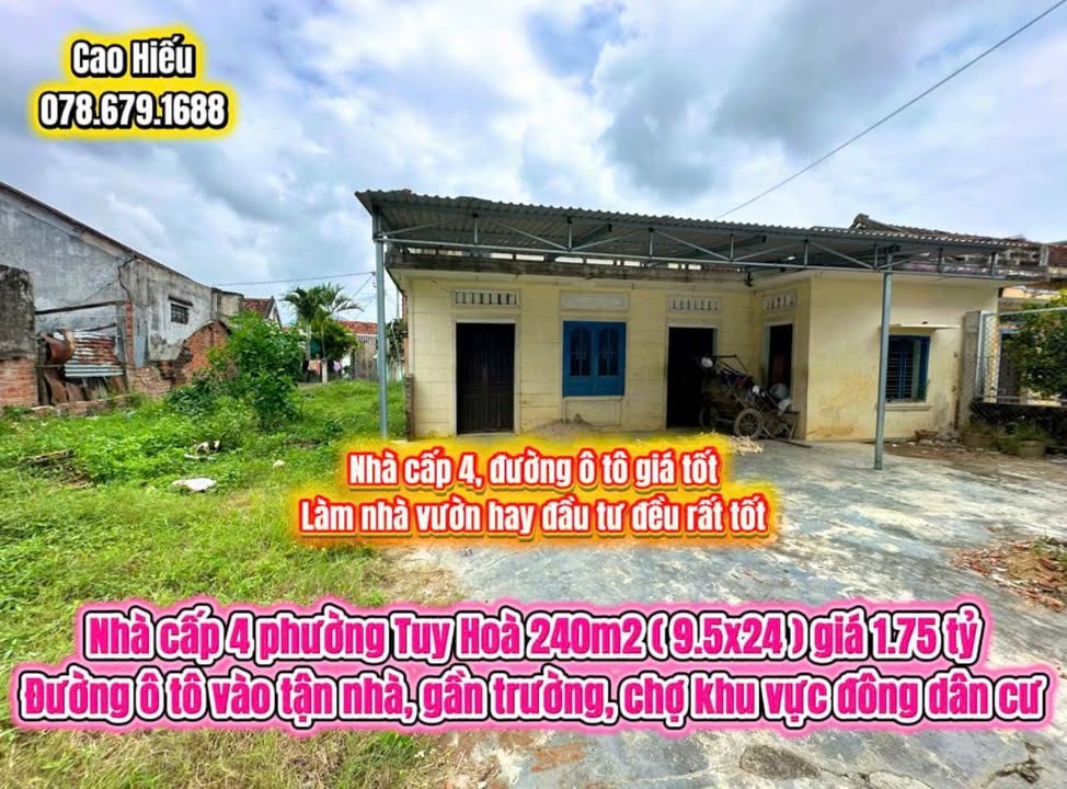 Nhà vườn Tuy Hòa 240m² Sổ hồng riêng - Giá 1.75 tỷ