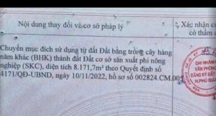 Bán Đất Mặt Tiền Đường ĐH506, Phú Giáo, Bình Dương - 5400m², 17 Tỷ