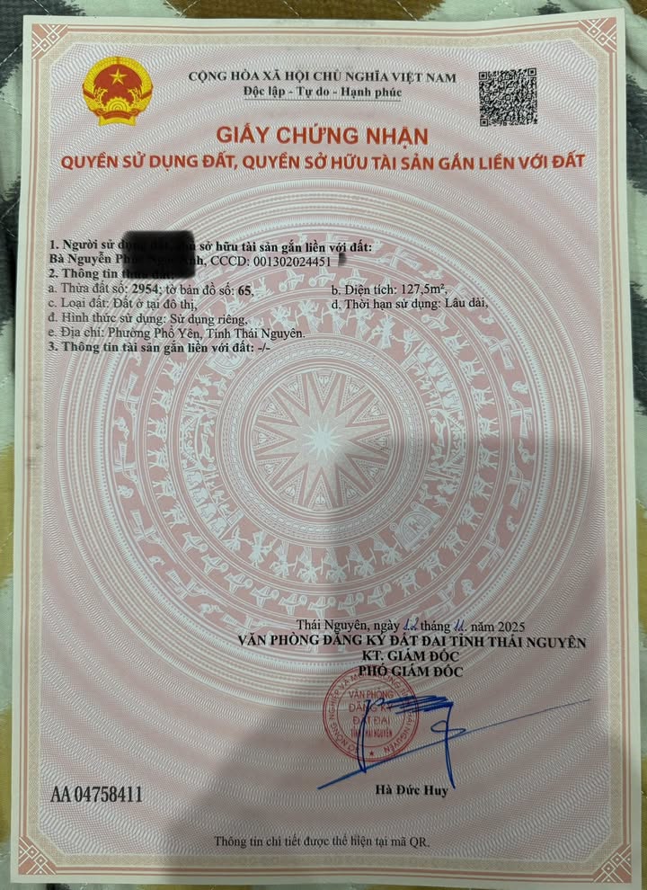 Đất nền Việt Hàn Phổ Yên 128m² sổ đỏ chính chủ