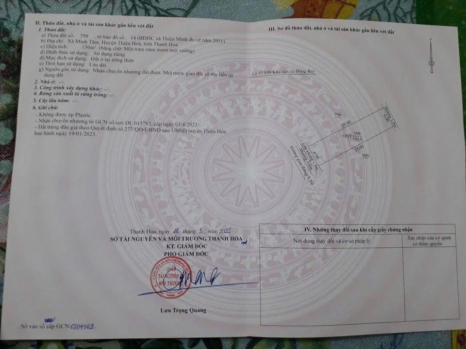 Đất Nền Mặt Tiền 6m Xã Thiệu Toán, Thanh Hóa - Gần KCN Hậu Hiền