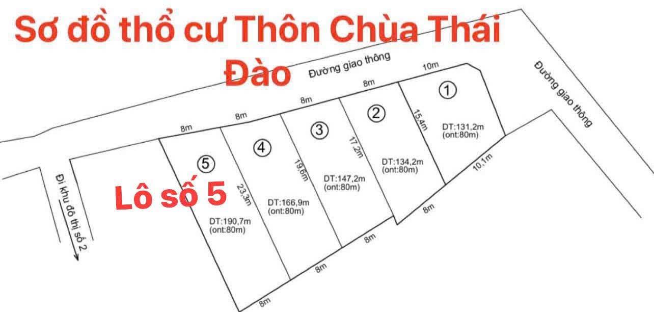 Đất nền Lạng Giang 190m² - Đất thổ cư 100%, mặt tiền rộng!