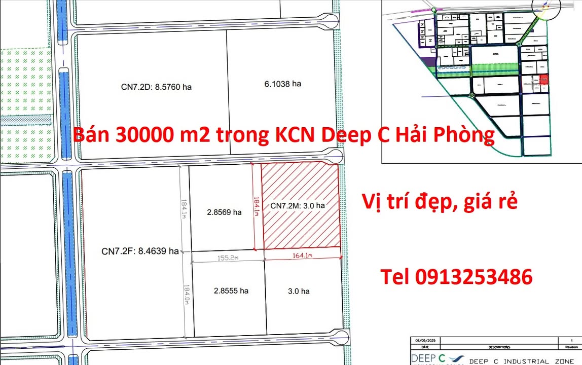 Đất KCN Deep C Hải Phòng 30000m² - Hạ tầng hoàn thiện, sẵn sàng kinh doanh!