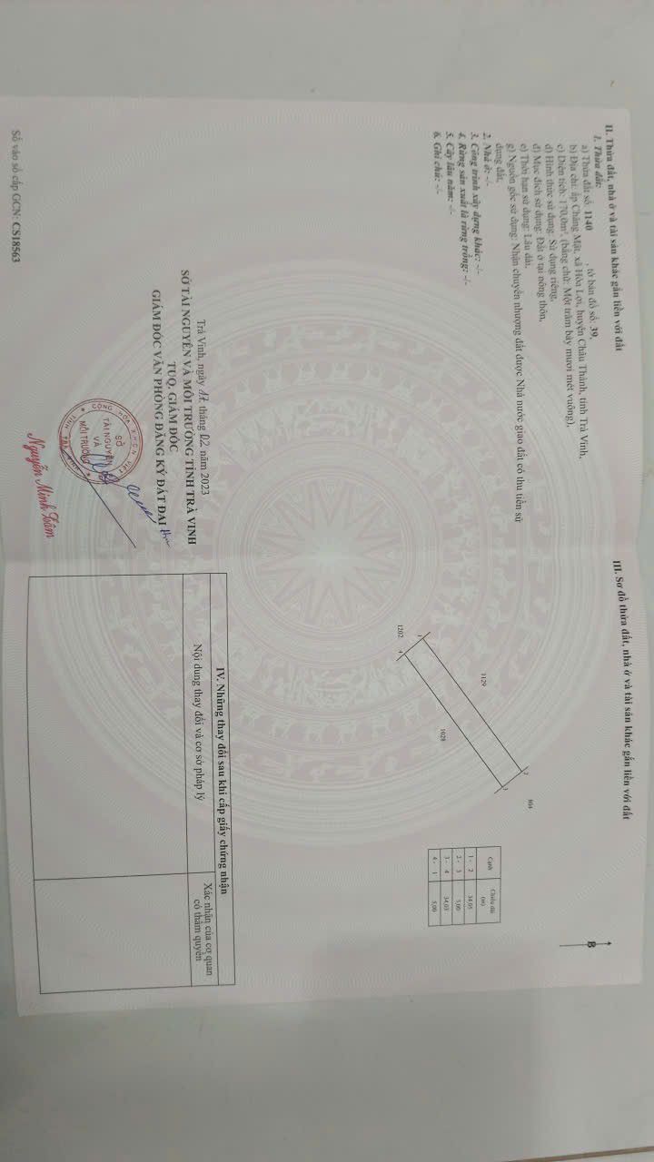 Đất nền Ấp Chăng Mật Trà Vinh 170m² giá 400 triệu - Thổ cư 100% tiềm năng!