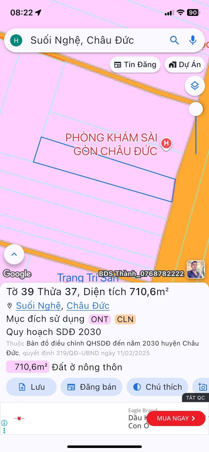 Đất Vàng QL56 Châu Đức 630m² - Sổ Đỏ 100% Thổ Cư, Giá 6.3 Tỷ