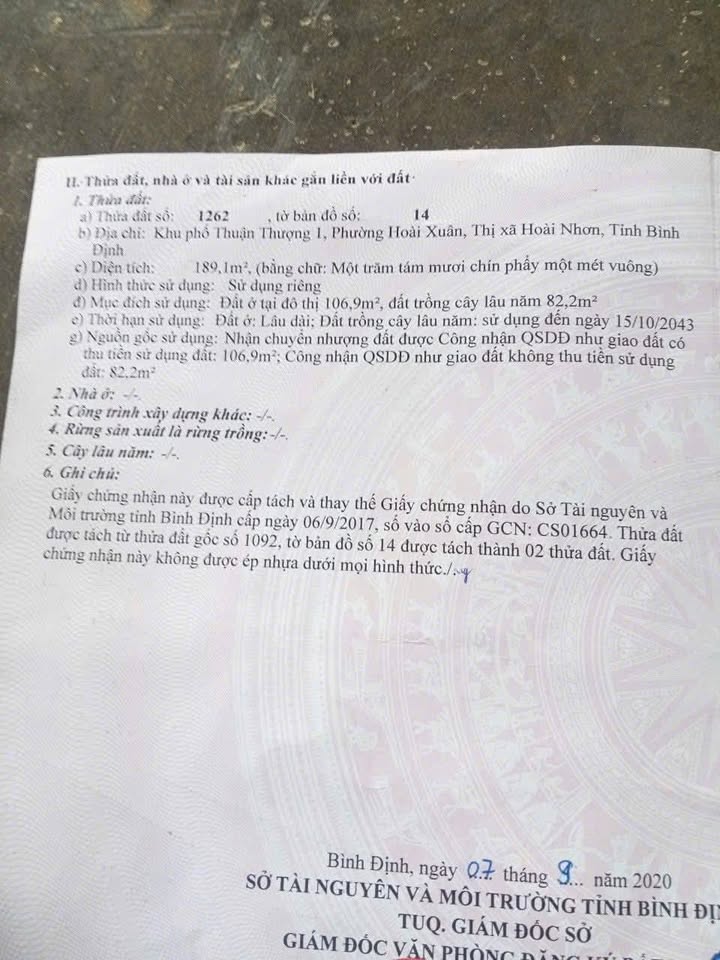 Nhà riêng Hoài Nhơn 190m² - Sổ hồng sẵn, giá tốt!