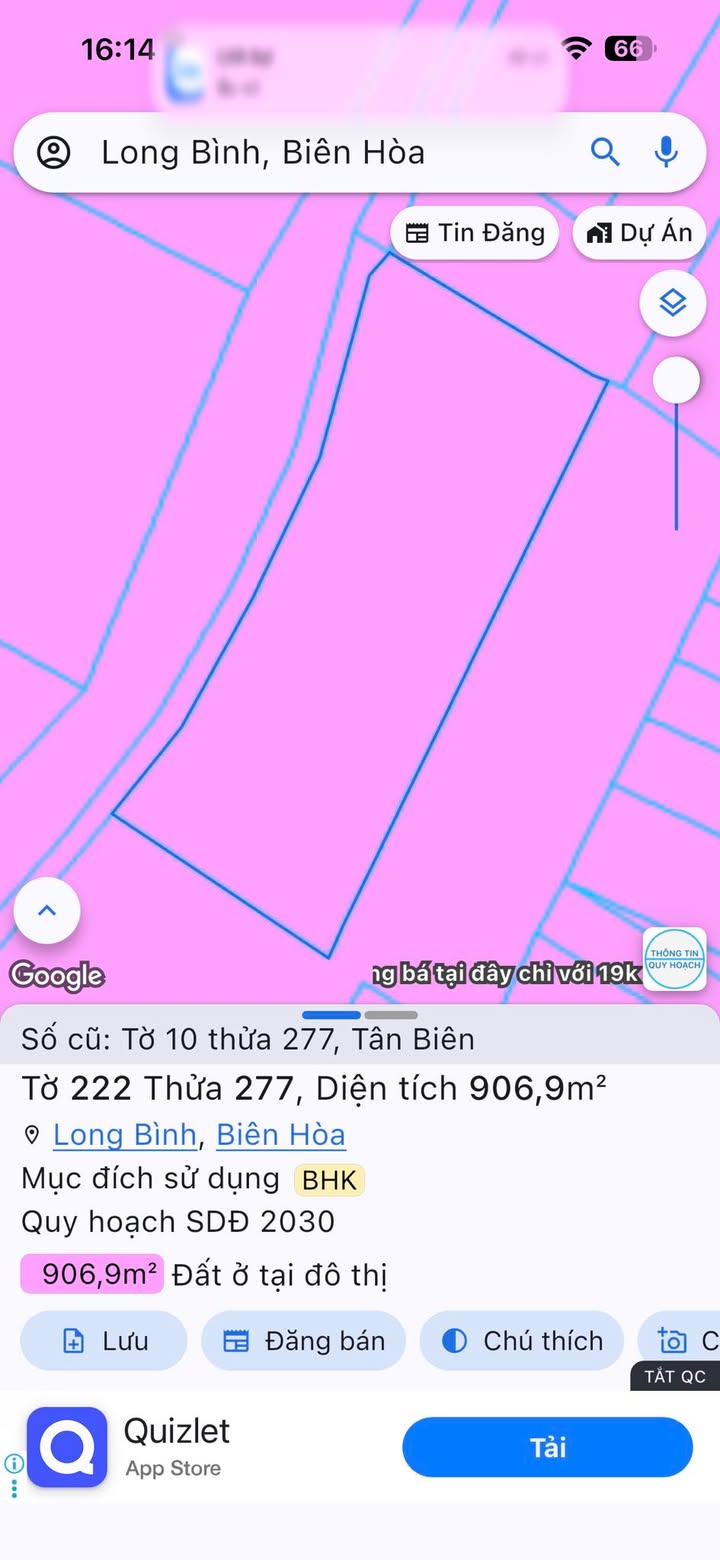 Đất Vàng 1050m² Phường Long Bình, Biên Hòa - Sổ Hồng Thổ Cư, Giá Tốt