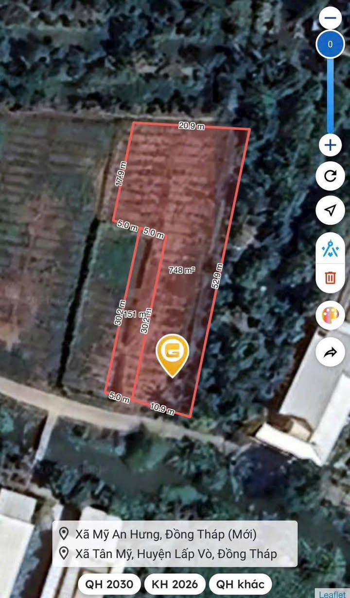 Đất Vườn 743m² Mặt Tiền Đường Danl Lấp Vò, Đồng Tháp - Giá 1.59 Tỷ