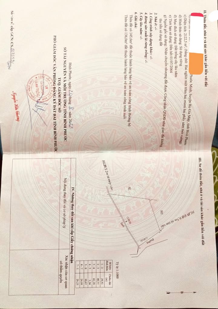 Đất nền Xã Đa Kia, Bù Gia Mập 2122.5m² - Sổ đỏ chính chủ!