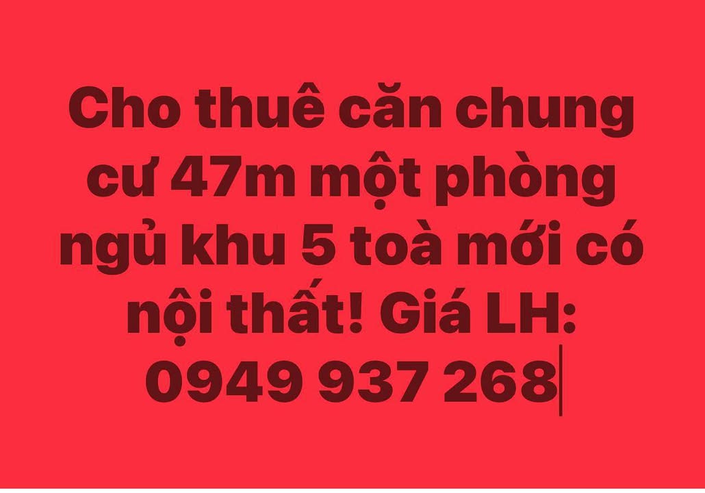 Cho thuê căn hộ 1PN 47m² Tòa mới, TP. Hải Dương - Sẵn Sàng Vào Ở Ngay!
