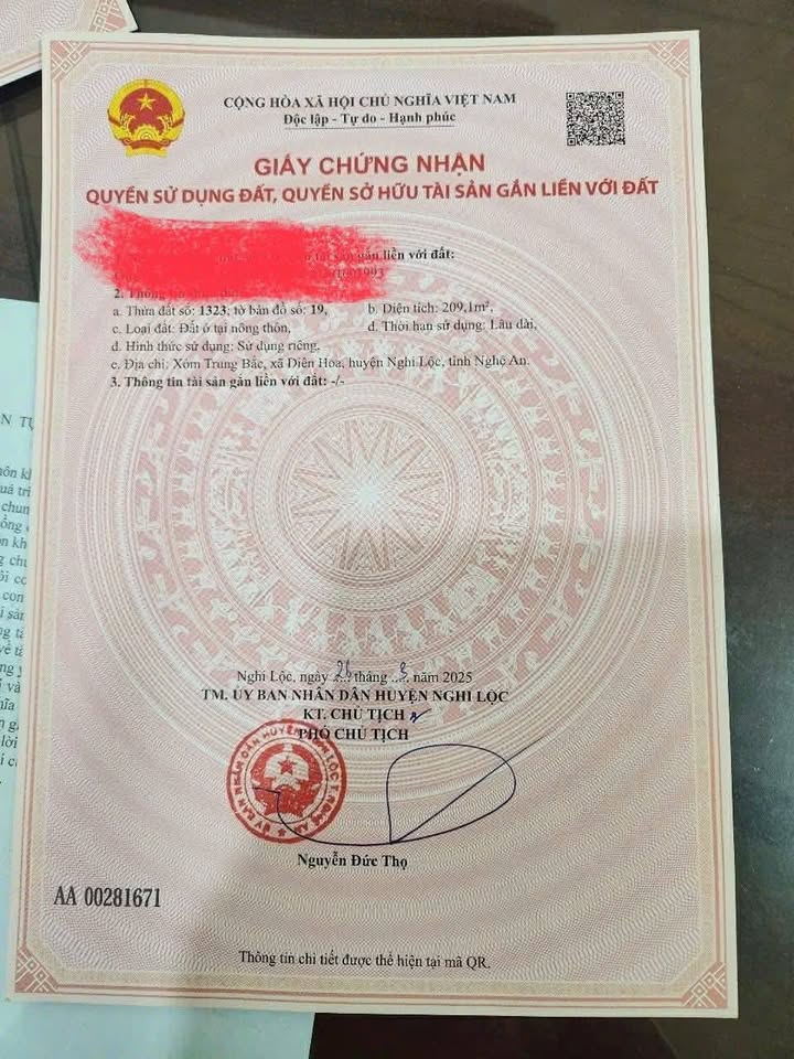 Bán đất Nghi Lộc 200m² full thổ cư, đường tránh Vinh - Đầu tư sinh lời