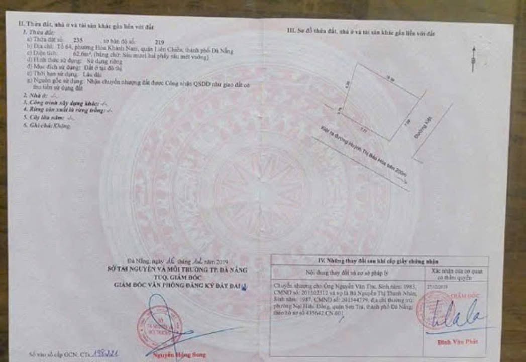 Đất Nở Hậu 63m² Huỳnh Thị Bảo Hòa, Đà Nẵng - Sổ Hồng Chính Chủ