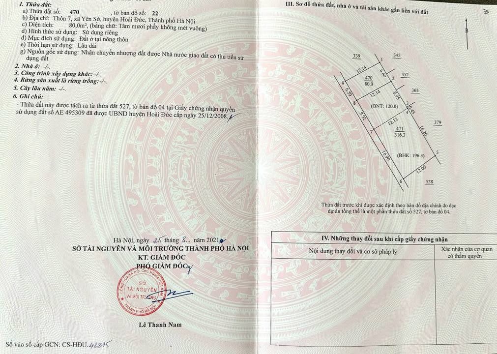 Đất nền Yên Sở 80m² - Giá F0 CĐT, Sổ đỏ chính chủ!