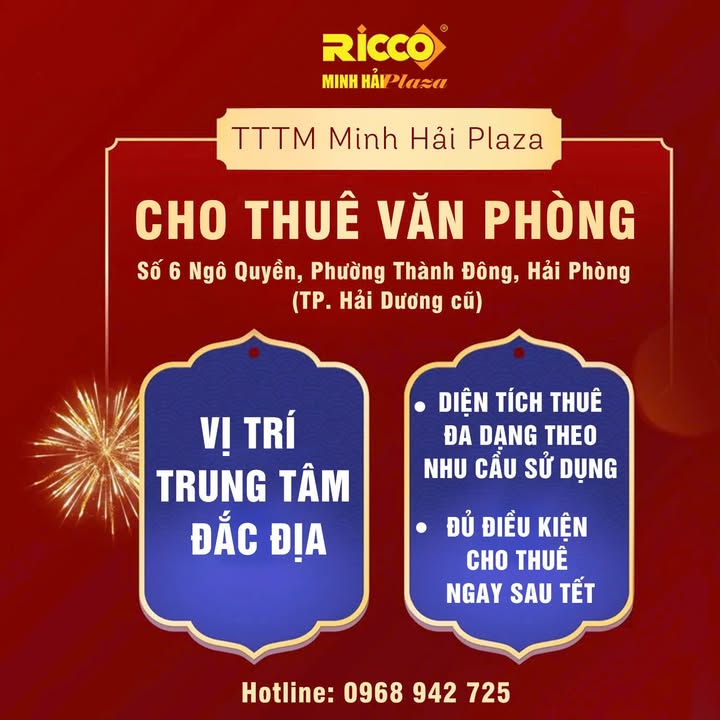Văn Phòng Cho Thuê Đầy Đủ Tiện Nghi - Trung Tâm TP. Hải Dương - 34m²+