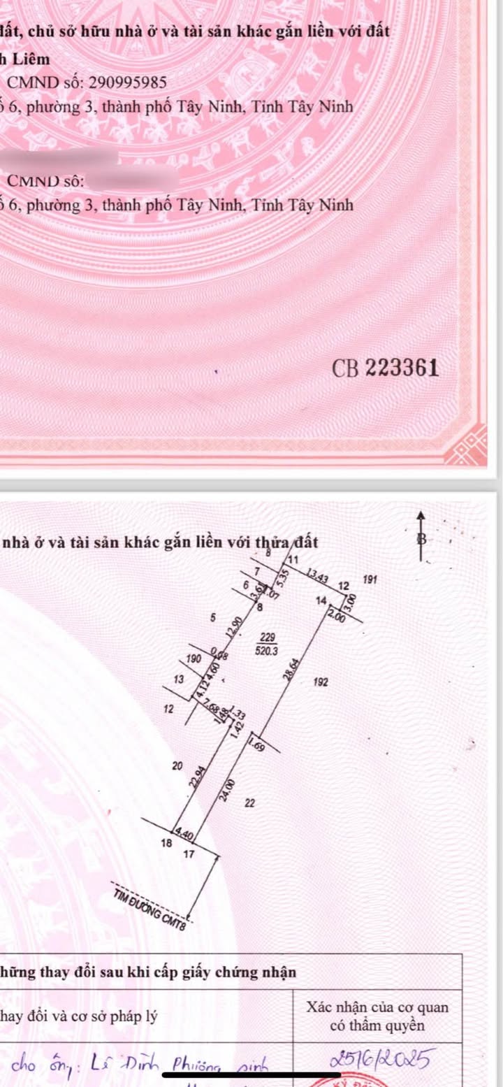 Đất nền mặt tiền CMT8 P3 Q3 TP.HCM 520m² - Đất thổ cư 100%