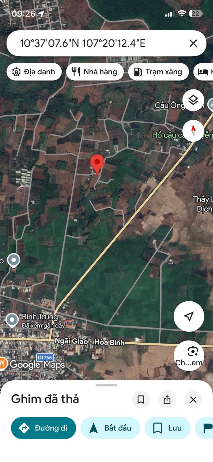 Đất nền Bình Trung Châu Đức 3700m² - Mặt tiền đường nhựa, giá 600 triệu