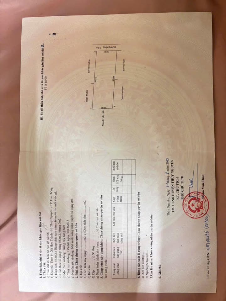 Bán Đất Nền Thủy Nguyên 562m² - Sổ Đỏ Sang Tên - Giá Tốt