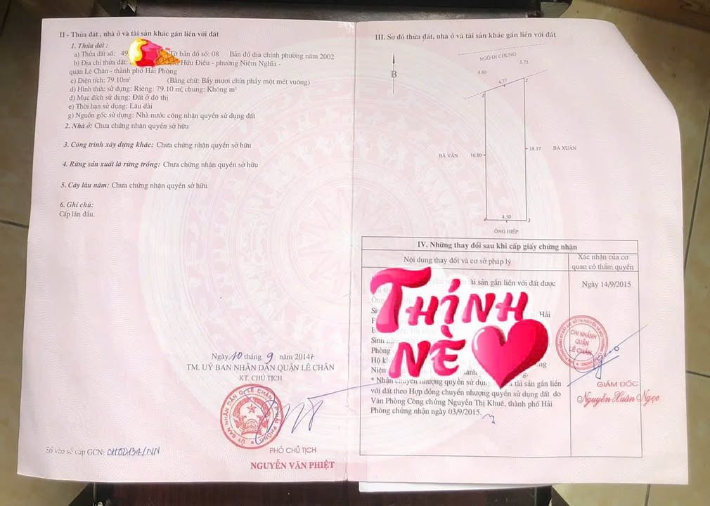 Đất nền 80m² Lê Chân, Hải Phòng - Sổ đỏ sẵn, giá tốt 3.2 tỷ