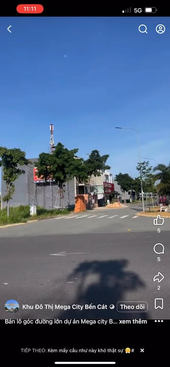 Đất nền 100m² Megacity Bến Cát - Sổ đỏ full thổ cư, giá 1.3 tỷ