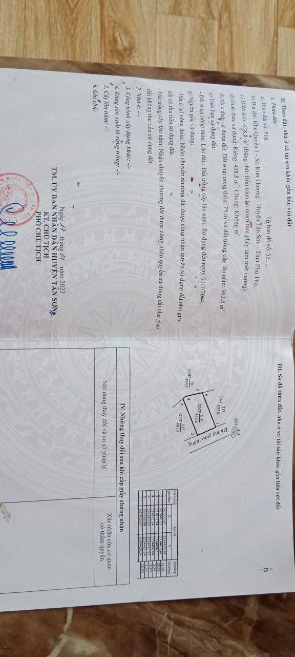 Đất nền Phú Thọ 438m² - Gần Khu DL Xuân Sơn, Giá chỉ hơn 390 triệu