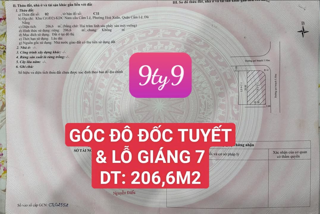 Bán Đất Góc Hòa Xuân 142m² Giá 11 Tỷ - Vị Trí Đắc Địa