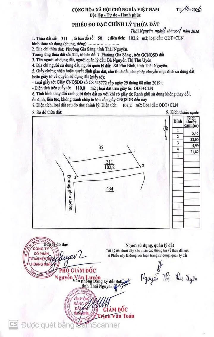 Đất nền 2 mặt tiền Động Lực - Thái Nguyên 103m² - Sổ đỏ sẵn sàng