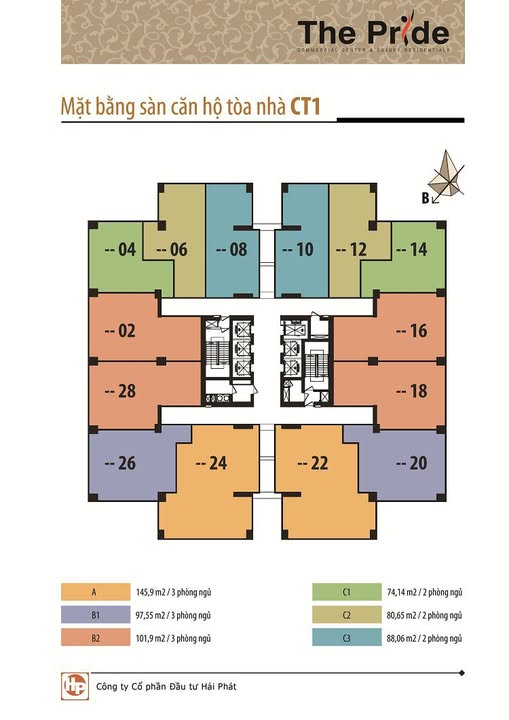 Căn hộ The Pride Hải Phát La Khê 98m² - View đẹp