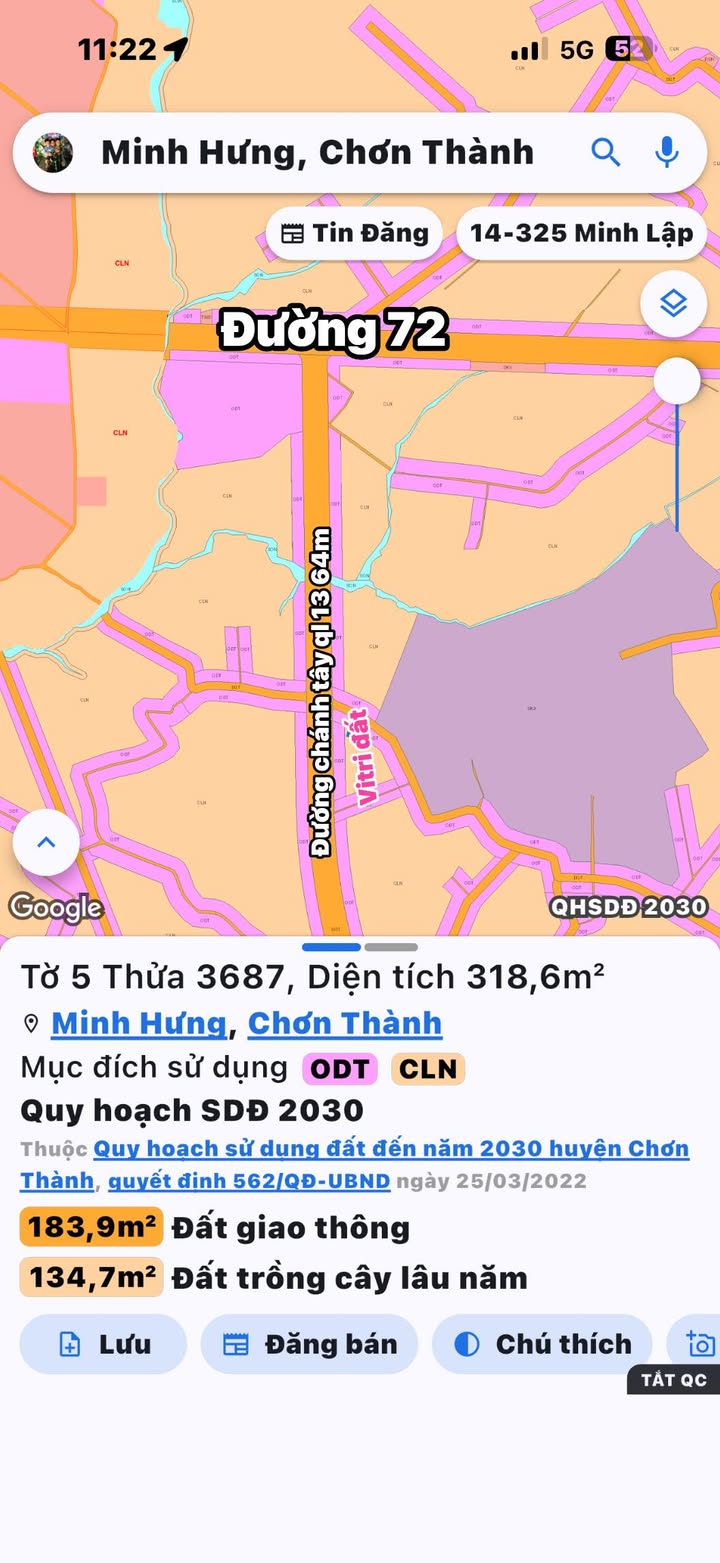 Đất nền Minh Hưng, Chơn Thành 318m² - Tiềm năng tăng giá vượt trội!