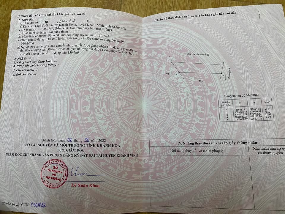 Đất Nền 205m² Khánh Đông, Khánh Vĩnh - Sổ Đỏ Chính Chủ, Giá Tốt