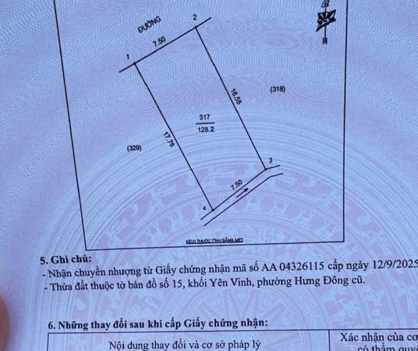 Đất Nền Hưng Đông Vinh 128m² Sổ Đỏ - Xây Tự Do