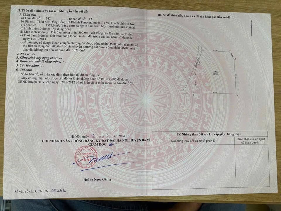 Đất nền Ba Vì 4825m² - Nghỉ dưỡng lý tưởng, sổ hồng sẵn sàng!